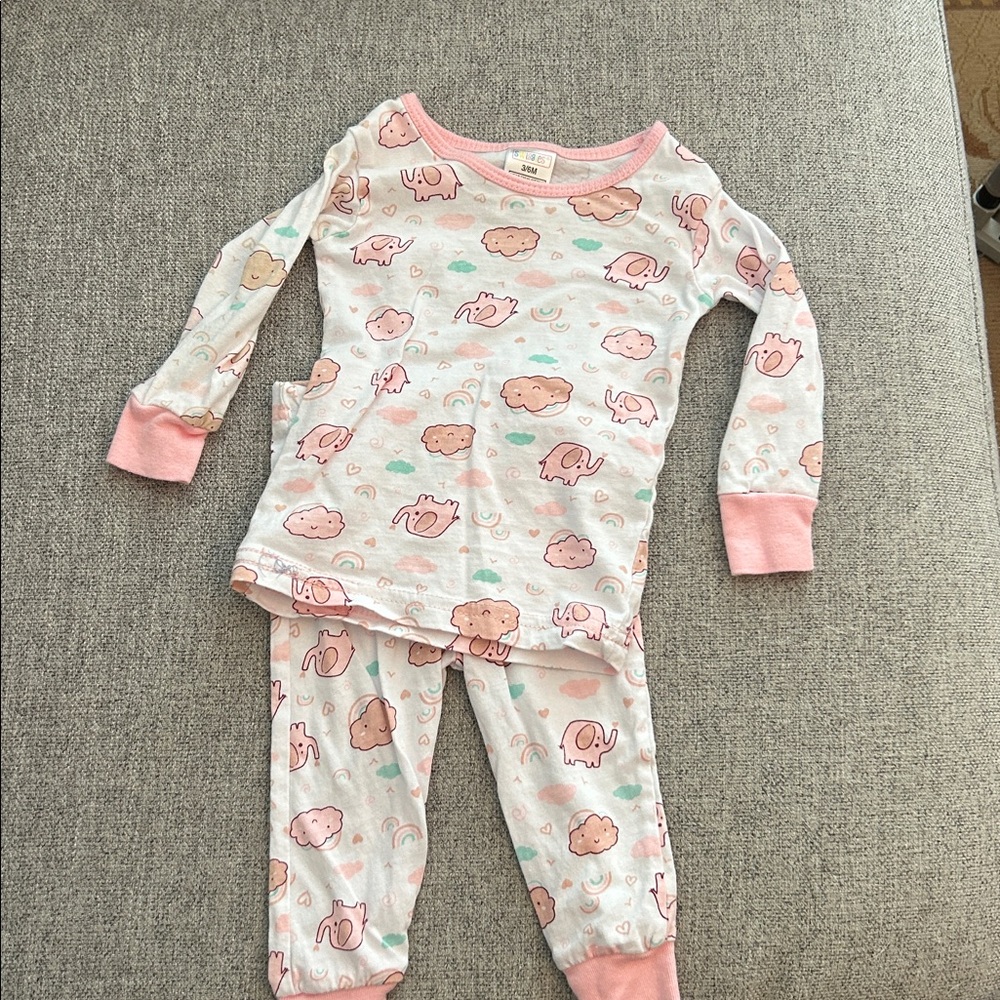 Cute Pink and White Pajama Set